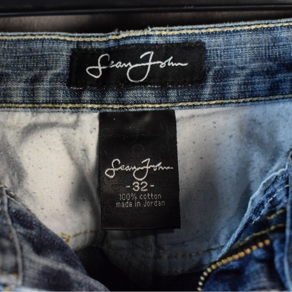 VINTAGE Sean John Shorts Mens 32 Blue Jean Denim Baggy Dark Wash Y2K - Picture 5 of 5